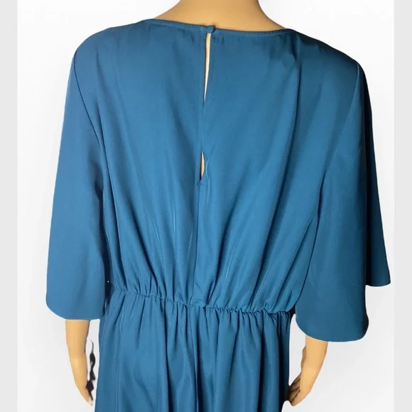 City Chic Women Plus Size 18 Teal Dress Knot Front - Picture 7 of 9